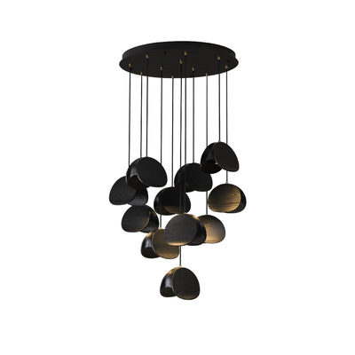 SylvaLeaf Pendant Light Natural Wood Round Leaf Shade - OpalDwell