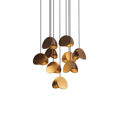 SylvaLeaf Pendant Light Natural Wood Round Leaf Shade - OpalDwell