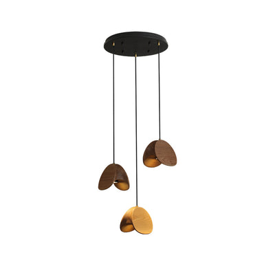SylvaLeaf Pendant Light Natural Wood Round Leaf Shade - OpalDwell