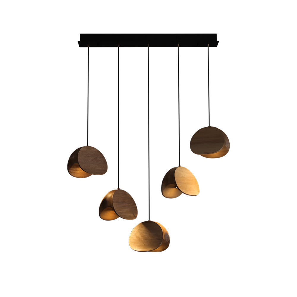 SylvaLeaf Pendant Light Natural Wood Round Leaf Shade - OpalDwell