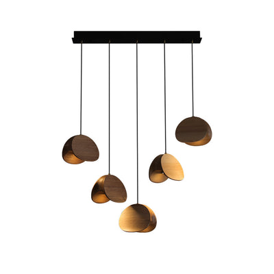 SylvaLeaf Pendant Light Natural Wood Round Leaf Shade - OpalDwell