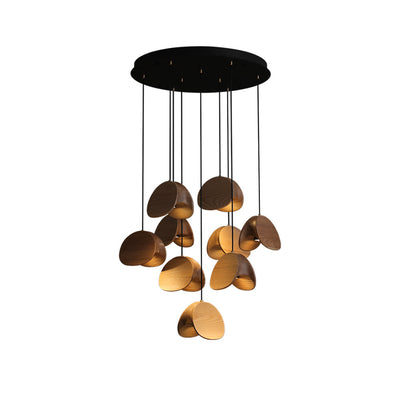 SylvaLeaf Pendant Light Natural Wood Round Leaf Shade - OpalDwell