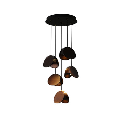 SylvaLeaf Pendant Light Natural Wood Round Leaf Shade - OpalDwell
