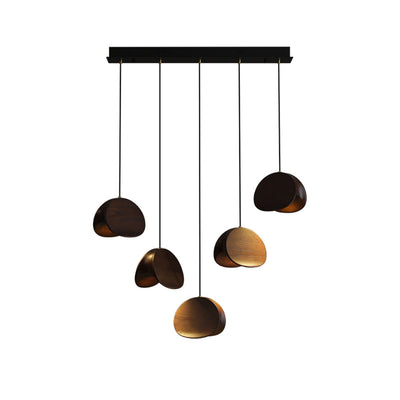 SylvaLeaf Pendant Light Natural Wood Round Leaf Shade - OpalDwell