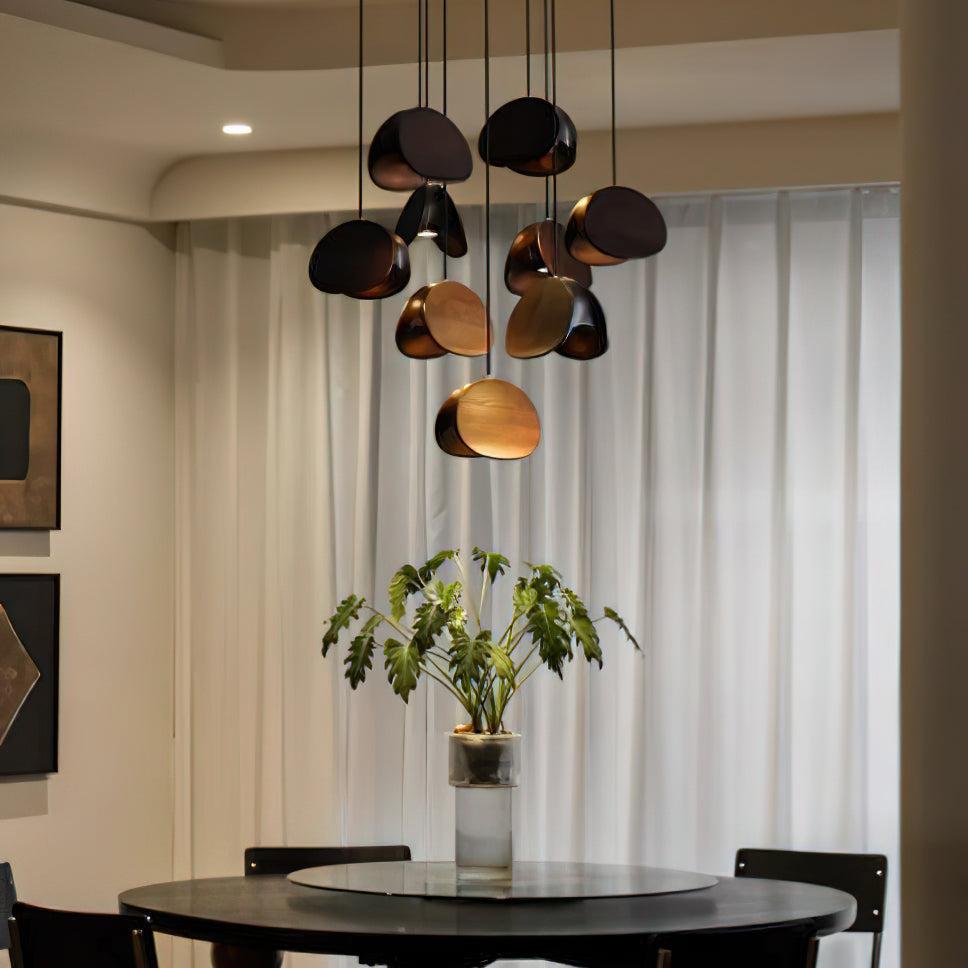 SylvaLeaf Pendant Light Natural Wood Round Leaf Shade - OpalDwell