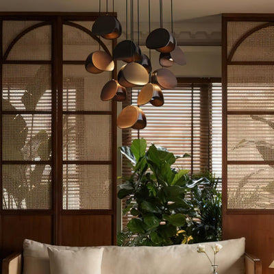 SylvaLeaf Pendant Light Natural Wood Round Leaf Shade - OpalDwell