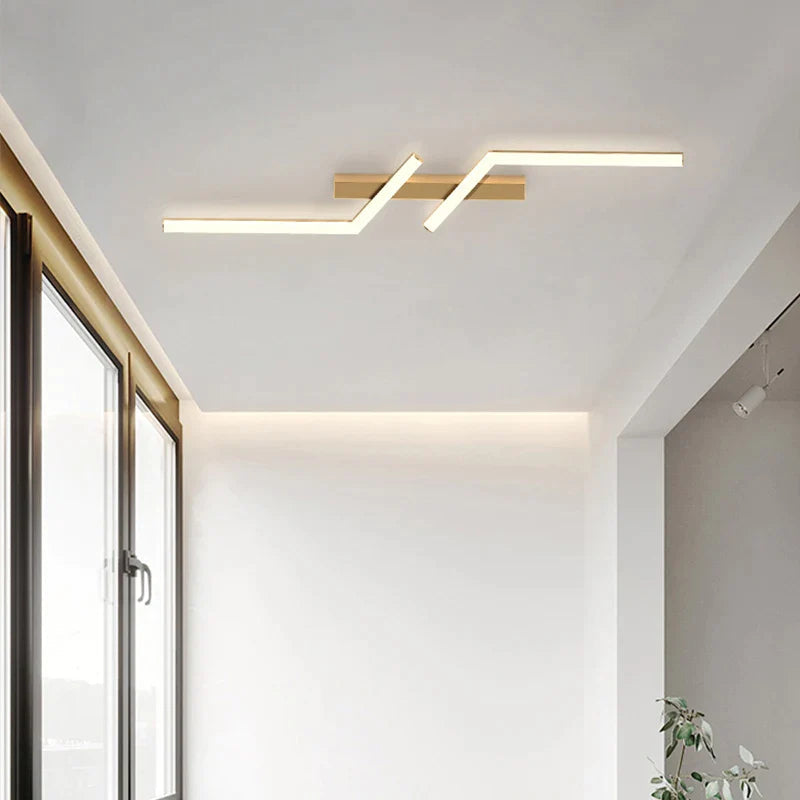 SleekGlow Ceiling Light with Integrated LED Line OpalDwell