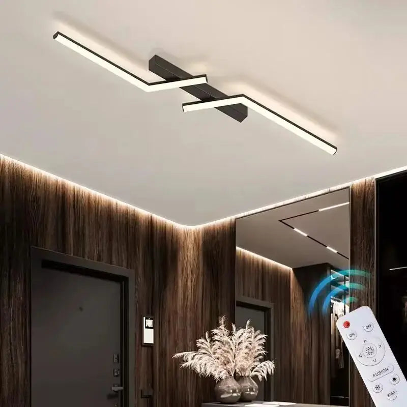 SleekGlow Ceiling Light with Integrated LED Line OpalDwell