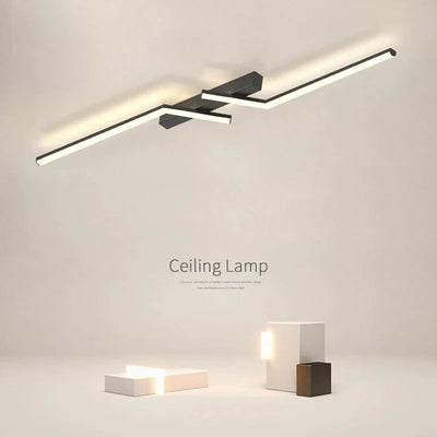 SleekGlow Ceiling Light with Integrated LED Line OpalDwell