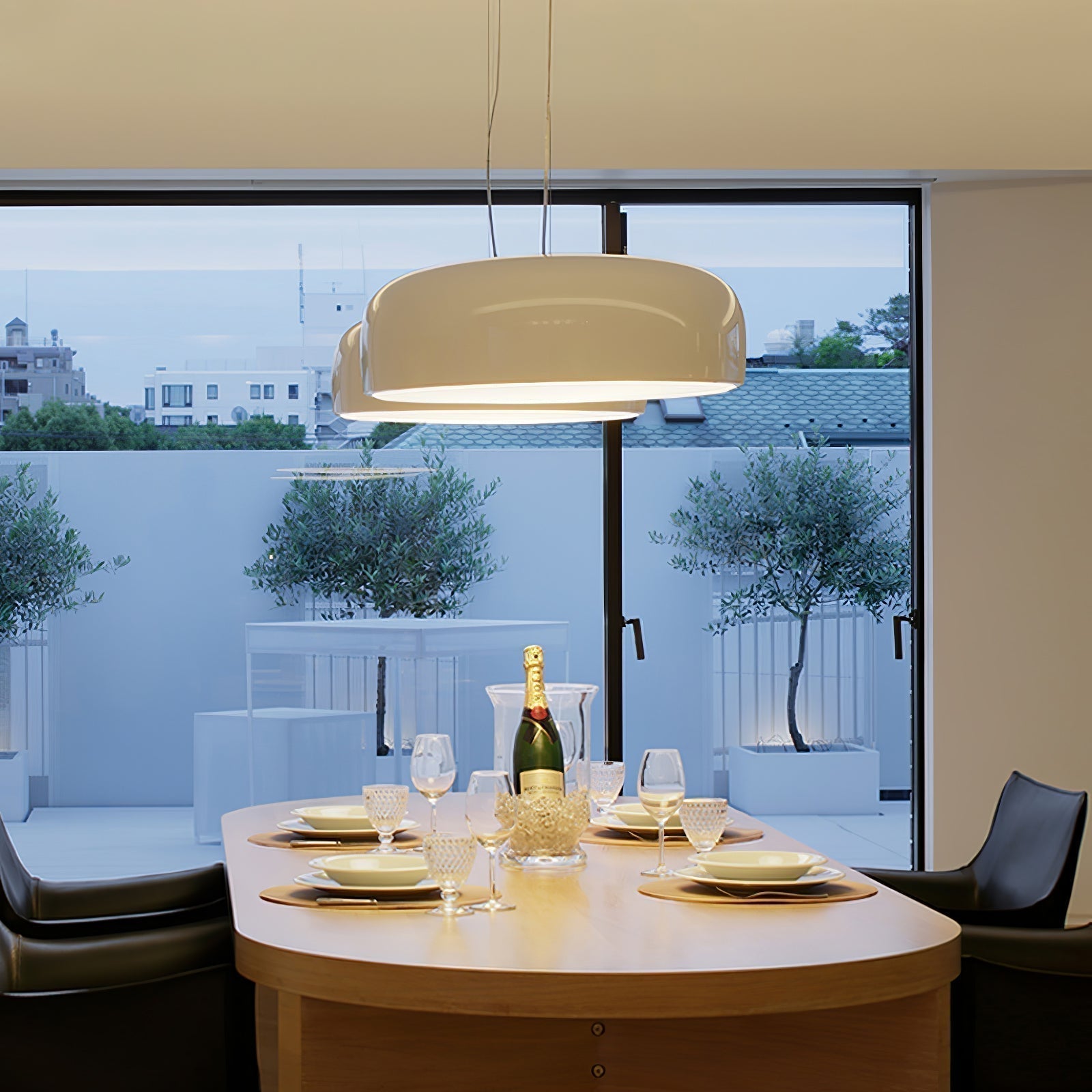 AstraLume Ceiling Pendant Light With Sleek Glow Design - OpalDwell