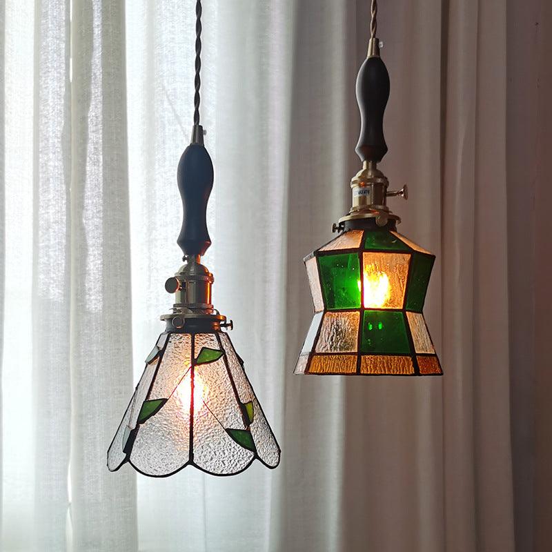 Mirella | Vintage Stained Glass LED Pendant Light, Bulb Included | OpalDwell - OpalDwell
