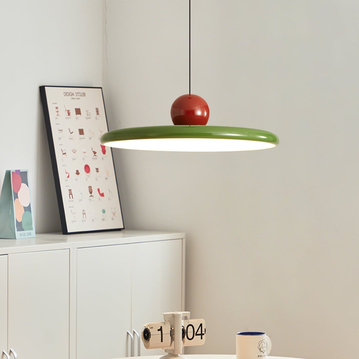 CrimsonLoom Pendant Light Adjustable Red Metal Kitchen Lamp - OpalDwell