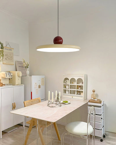 CrimsonLoom Pendant Light Adjustable Red Metal Kitchen Lamp - OpalDwell