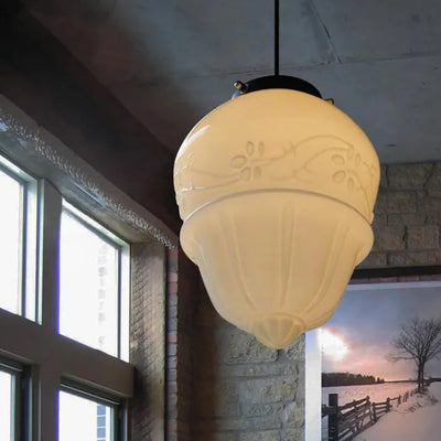 AstraLume Geometric Pendant Light in Frosted Glass - OpalDwell