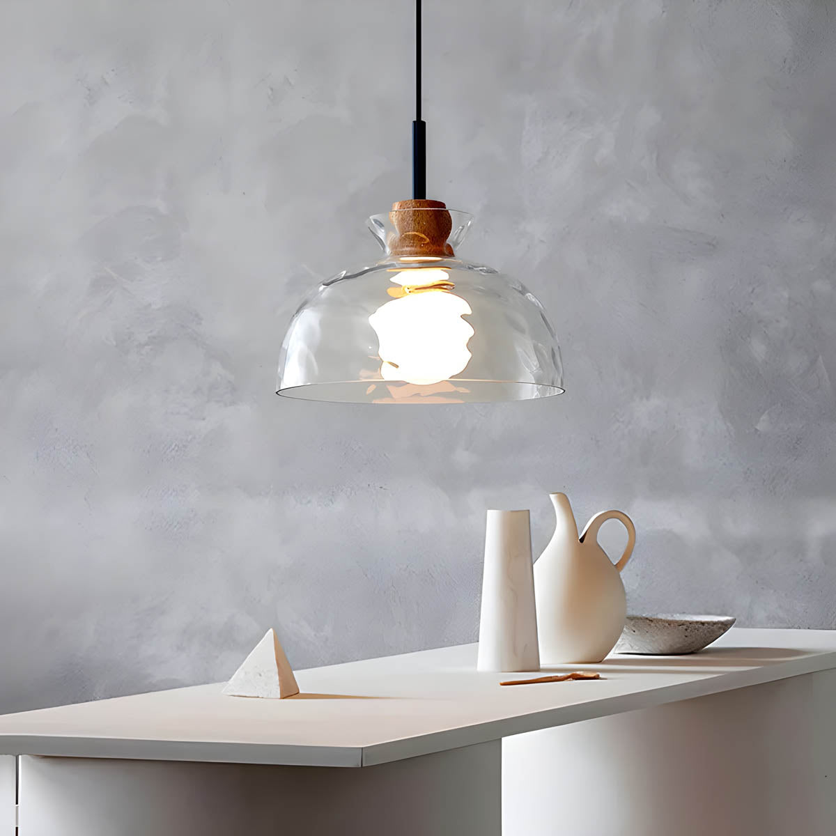Elora Glass Chandelier | Minimalist Elegant Illumination - OpalDwell