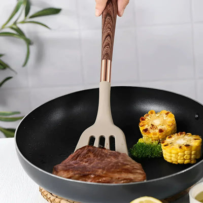 Aurelo Kitchen Elite 10 Piece Stainless Steel Utensil Set With Non Slip Grips - OpalDwell