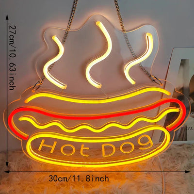 NibbleGlow Neon Night Light Colorful Fast Food Sign - OpalDwell