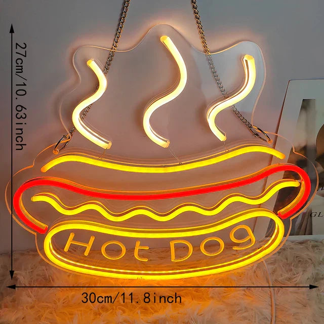 NibbleGlow Neon Night Light Colorful Fast Food Sign - OpalDwell