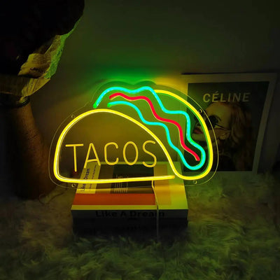 NibbleGlow Neon Night Light Colorful Fast Food Sign - OpalDwell