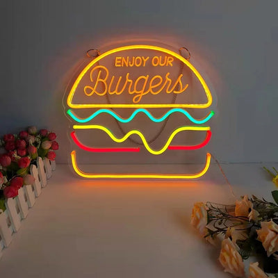 NibbleGlow Neon Night Light Colorful Fast Food Sign - OpalDwell