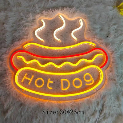 NibbleGlow Neon Night Light Colorful Fast Food Sign - OpalDwell