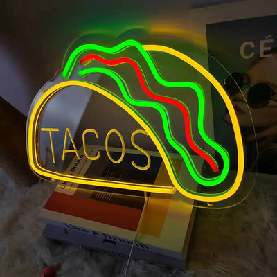 NibbleGlow Neon Night Light Colorful Fast Food Sign - OpalDwell