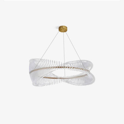 Contemporary Spiral Acrylic Chandelier With Luxury LED Ring Light OpalDwell