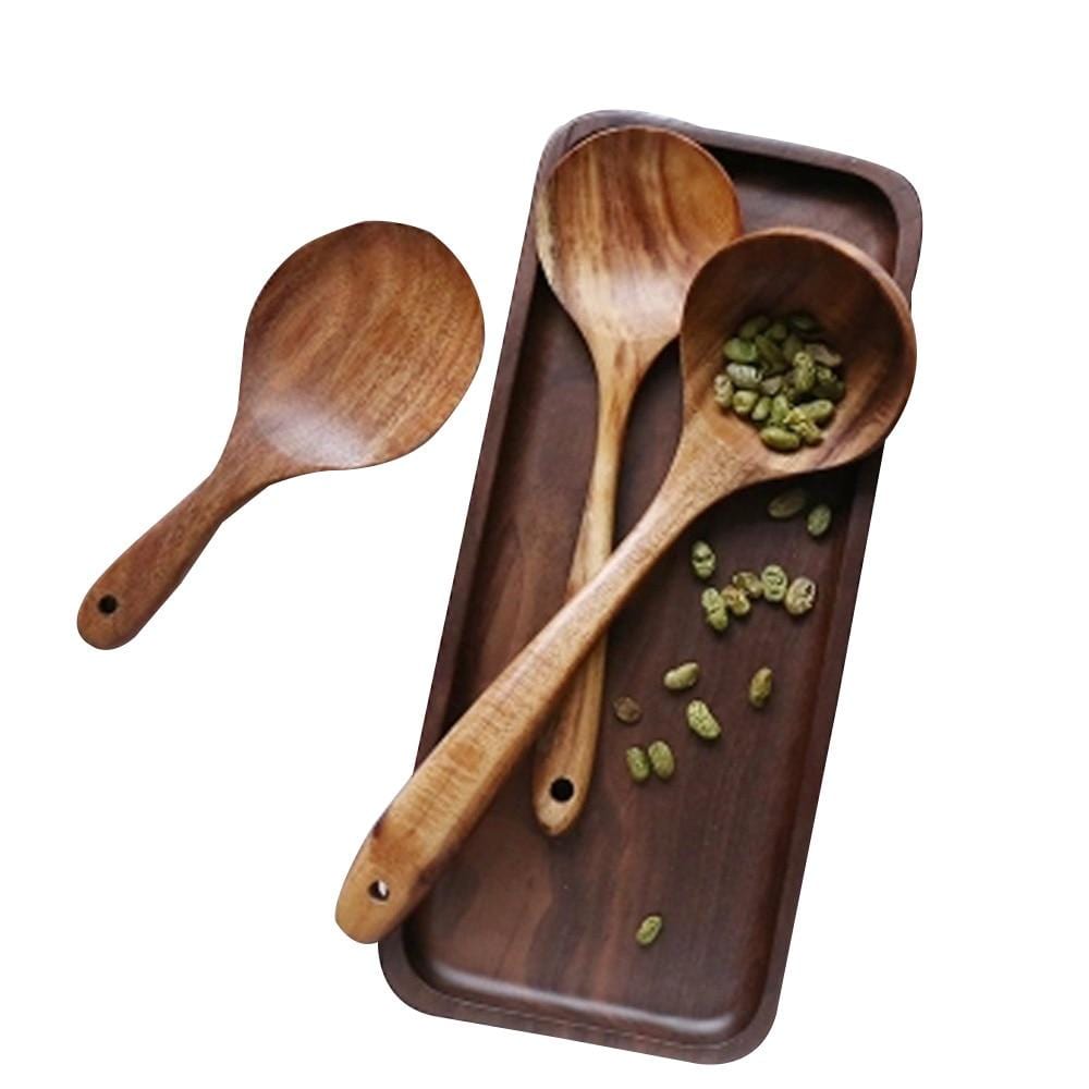 EcoTeak Kitchen Utensil Set Gentle On Nonstick Pots - OpalDwell