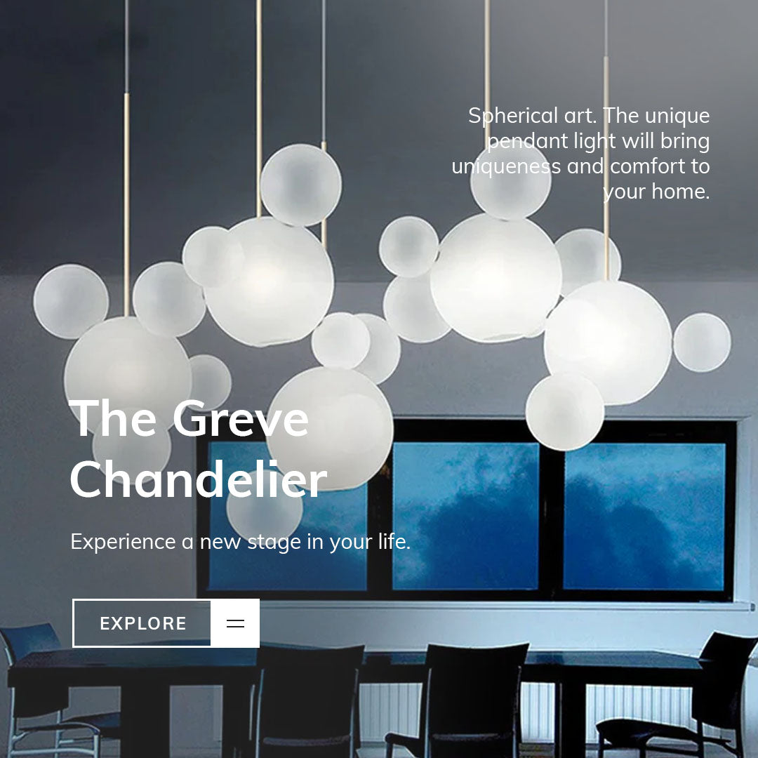 Nordic Snowball Glass Chandelier With Matte Or Clear Orbs - OpalDwell