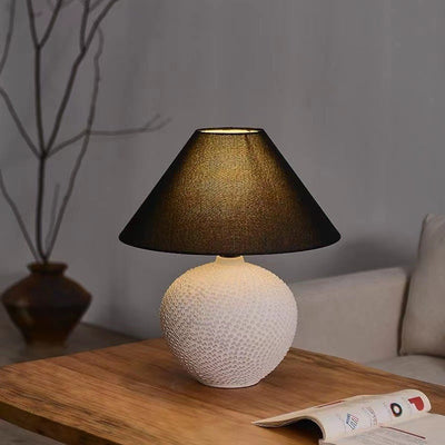 Contemporary Ceramic Ball Table Lamp With Soft Ambient Lighting For Bedrooms - OpalDwell