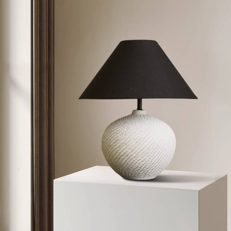 Contemporary Ceramic Ball Table Lamp With Soft Ambient Lighting For Bedrooms - OpalDwell