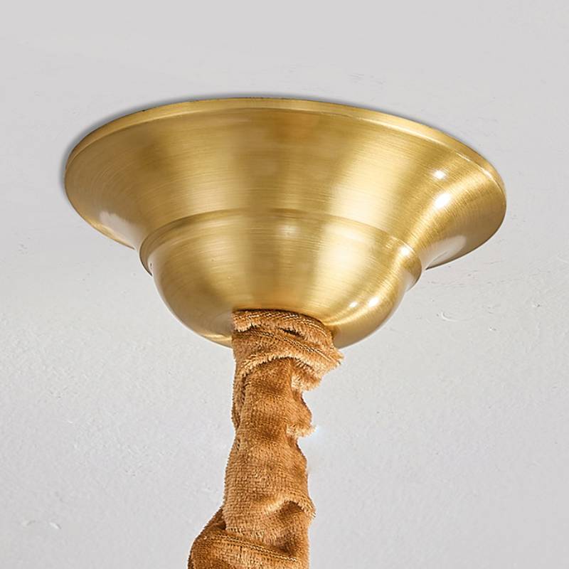 Classic Chandelier in Gold and Walnut for Living Room Ceiling Light OpalDwell