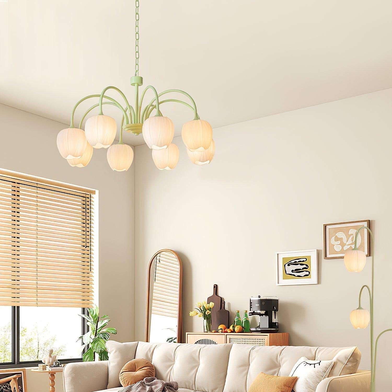 Aurelia Elegant Matcha Chandelier for Living and Dining - OpalDwell