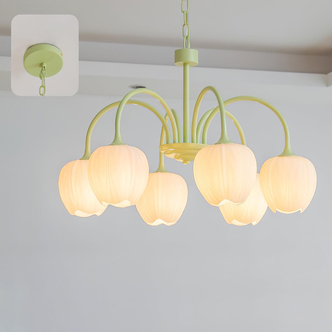 Aurelia Elegant Matcha Chandelier for Living and Dining - OpalDwell