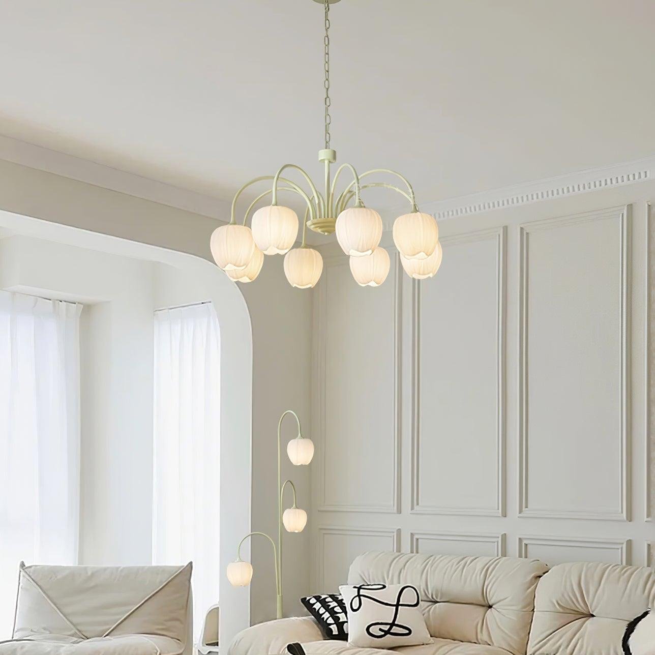 Aurelia Elegant Matcha Chandelier for Living and Dining - OpalDwell