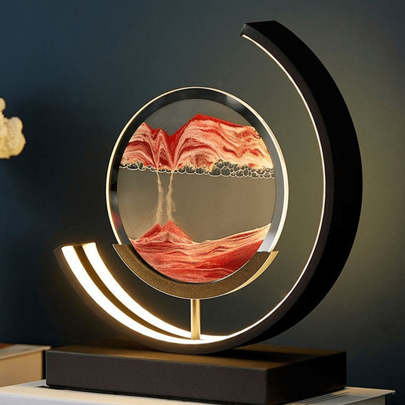 Hourglass Sands Desk Lamp With Warm Glow Accent Finish - OpalDwell