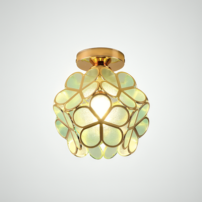 FloraLume Floral Glass Ceiling Light With Floral Motifs - OpalDwell