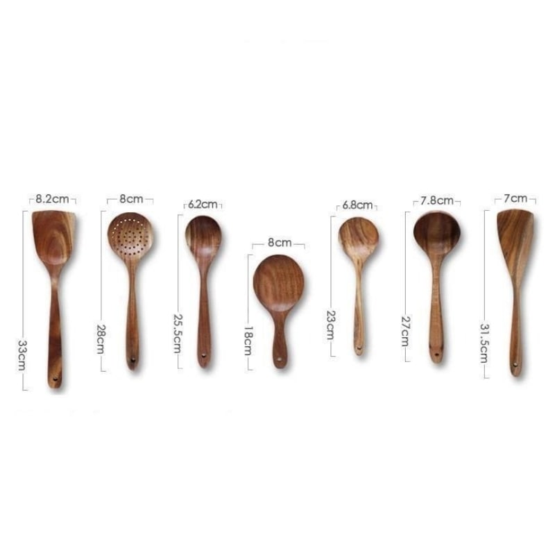 Hearthwood Teak Kitchen Utensils Set | OpalDwell - OpalDwell