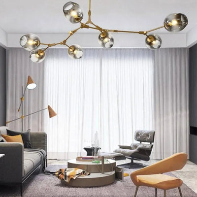LustraNova Glass Bubble Pendant Light With Branching Arms Ambient Lighting - OpalDwell
