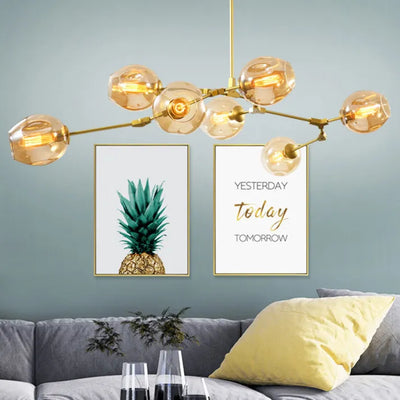 LustraNova Glass Bubble Pendant Light With Branching Arms Ambient Lighting - OpalDwell
