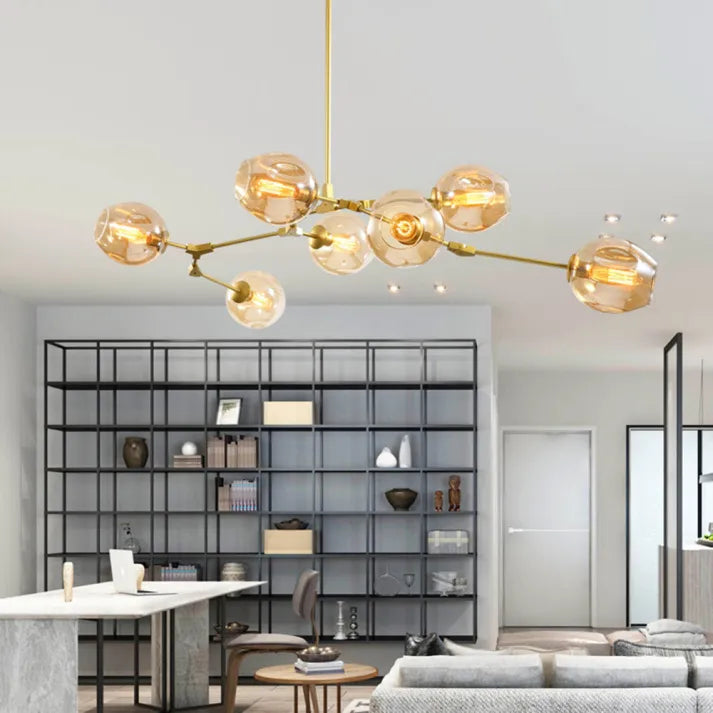 LustraNova Glass Bubble Pendant Light With Branching Arms Ambient Lighting - OpalDwell