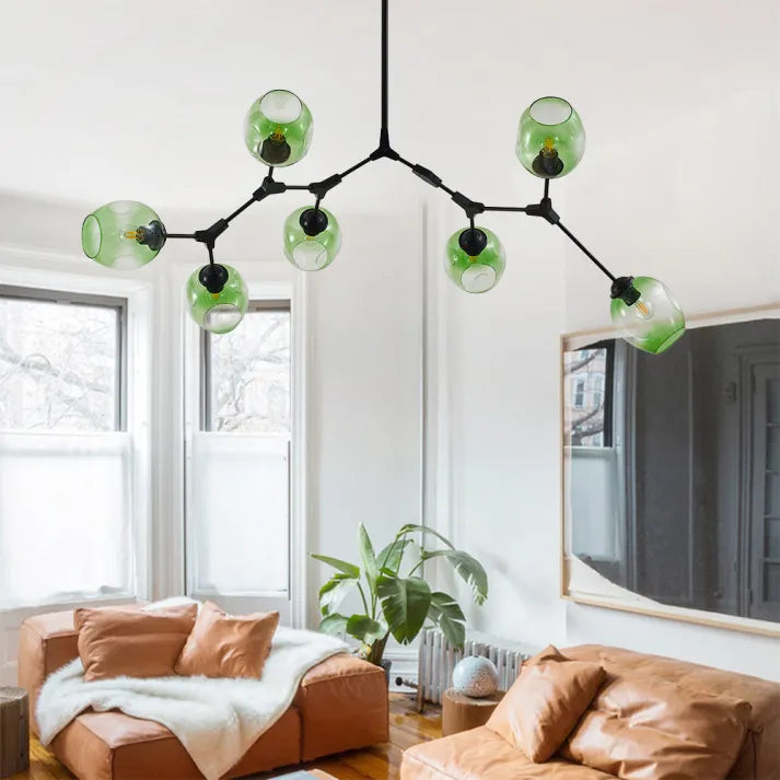 LustraNova Glass Bubble Pendant Light With Branching Arms Ambient Lighting - OpalDwell