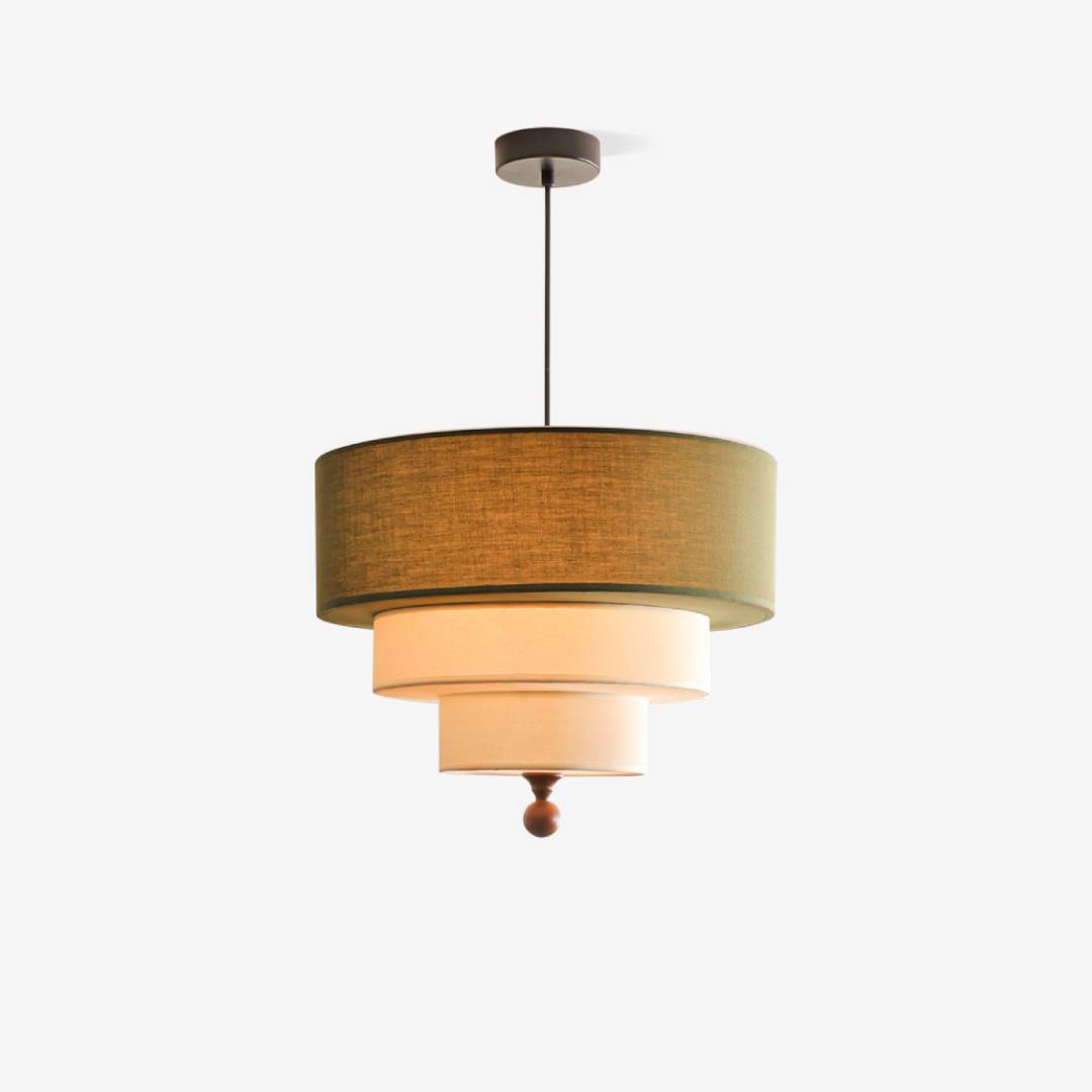 Layered Fabric Pendant Light Soft Ambient Drum Ceiling Fixture OpalDwell