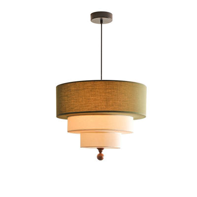 Layered Fabric Pendant Light Soft Ambient Drum Ceiling Fixture OpalDwell