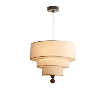 Layered Fabric Pendant Light Soft Ambient Drum Ceiling Fixture OpalDwell