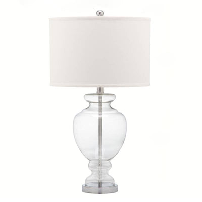 Glass Table Lamp With Fabric Shade For Modern Bedroom Lighting - OpalDwell