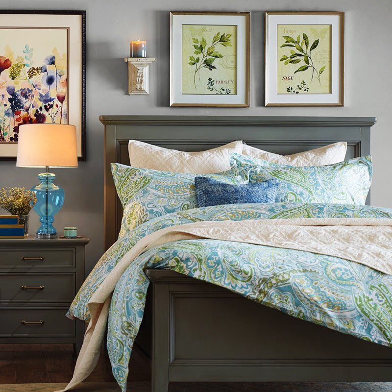 Glass Table Lamp With Fabric Shade For Modern Bedroom Lighting - OpalDwell