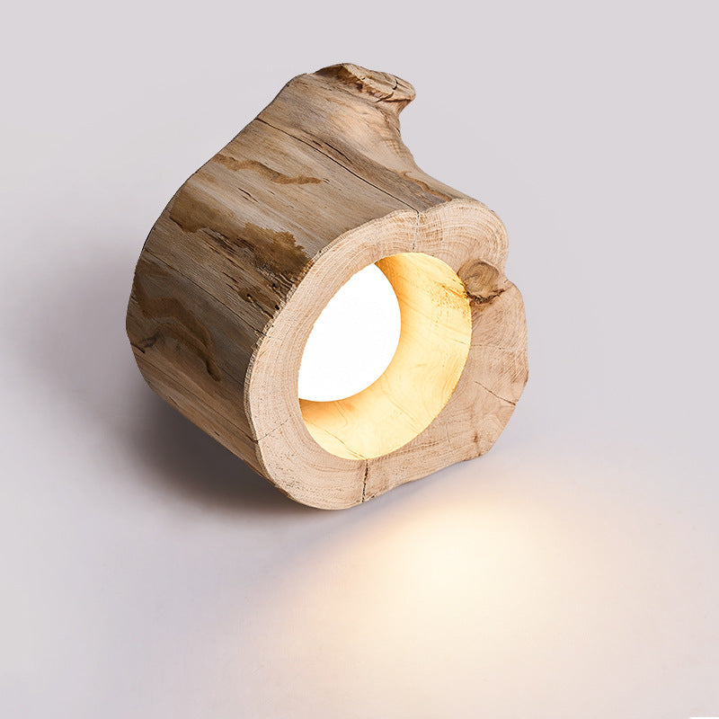 Modern Rustic Wood Ceiling Light With Hollow Log Design OpalDwell