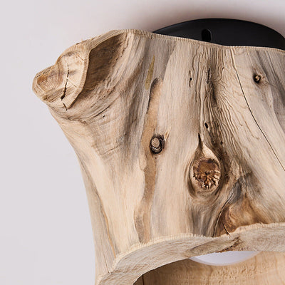 Modern Rustic Wood Ceiling Light With Hollow Log Design OpalDwell