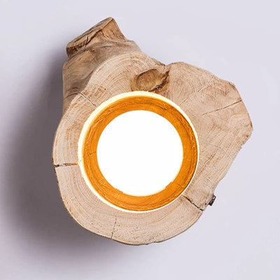 Modern Rustic Wood Ceiling Light With Hollow Log Design OpalDwell